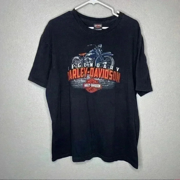 Harley Davidson Legendary Men's Black Short Sleeves Sz XL - Picture 1 of 7